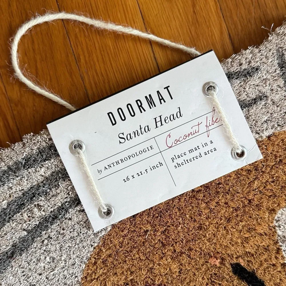 ANTHROPOLOGIE Santa Doormat Santa Claus Christmas